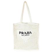 Prada Vintage Pre-owned Raffia totevskor White, Dam