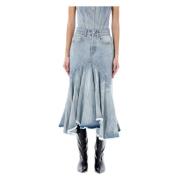 Vetements Denim Midi Kjol Blue, Dam