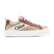 Chloé Brun Canvas Låg-Top Sneakers Multicolor, Dam