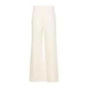 Chloé Vita Linne Wide Leg Byxor White, Dam