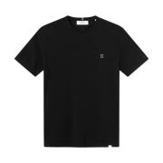 Les Deux Broderad Piqué T-shirt för Män Black, Herr