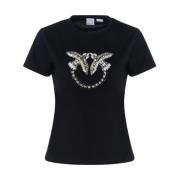 Pinko Jersey Logo T-Shirt Quentin Black, Dam