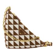 Prada Geometrisk Jacquard Axelväska Multicolor, Dam