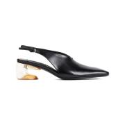 Jil Sander Svarta Läderklackar Mules Black, Dam