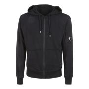 C.p. Company Svart Zip-Through Hoodie med Cappuccio Design Black, Herr