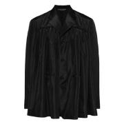 Comme des Garçons Lyxig Satinblazer med Konstnärlig Design Black, Herr