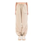 Hinnominate Cargo nylonbyxor med dragsko i midjan Beige, Dam