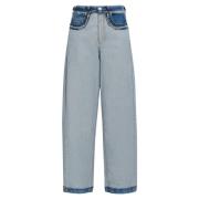 Marni Inside-out denim carrot-fit jeans Blue, Dam