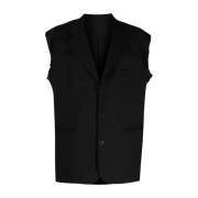 Raf Simons Svart Blazer med Elastiska ärmar Black, Herr