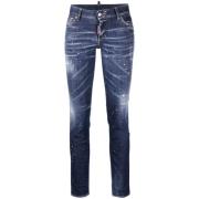 Dsquared2 Målad Cropped Jeans Blue, Dam