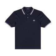 Fred Perry Kortärmad Polo Tröja Navy/White Blue, Herr