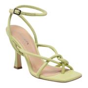 Pinko Lädersandal med 9 cm klack Green, Dam