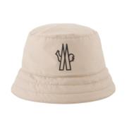 Moncler Quiltad Logo Patch Jacka Beige, Dam