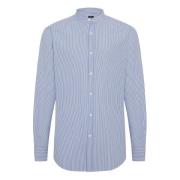 Boggi Milano Regular Fit Randig Seersucker Skjorta Blue, Herr