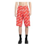 ERL Tryckta Canvas Shorts med Coca Cola Print Multicolor, Herr