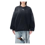 Ssheena Mysig Crew Neck Fleece Sweater Gray, Dam