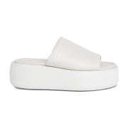 Calvin Klein Beige Flatform Slide Tofflor Beige, Dam