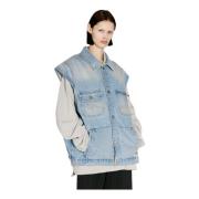 Martine Rose Denim Gilet med Fickor Blue, Herr