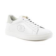 Dee Ocleppo Stilren Lädersneaker med Beige Accent White, Dam