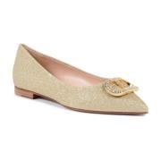 Dee Ocleppo Läder Ballerina Sko Beige, Dam