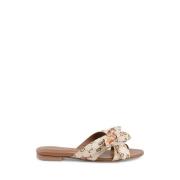 Dee Ocleppo Silk Bow Mul Sandal Multicolor, Dam