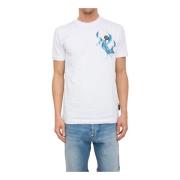 Philipp Plein Flame Logos Rund Hals T-shirt White, Herr