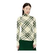 Burberry Check Ribbed Sweater Multicolor, Dam