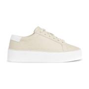 Calvin Klein Grå Lace-Up Flatform Sneakers Gray, Dam