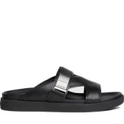 Calvin Klein Ikoniska Svarta Plaque Tofflor Black, Herr