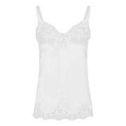 Dolce & Gabbana Satin Spets Top White, Dam