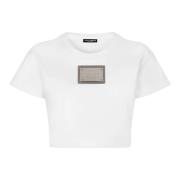 Dolce & Gabbana Kim Cropped T-shirt med Tag White, Dam