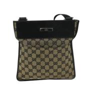 Gucci Vintage Pre-owned Canvas axelremsvskor Beige, Dam