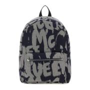 Alexander McQueen Graffiti Broderad Tyg Ryggsäck Multicolor, Herr