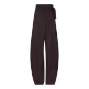 Cortana Wrap Linen and Cupro Pants Brown, Dam