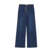 Frame Slim Palazzo Sailor Pant Blå Blue, Dam