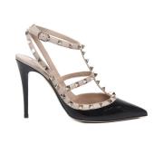 Valentino Garavani Svarta Läder Rockstud Klackar Black, Dam