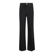 Re/Done Retro Ultra High Rise Wide Leg Jeans Black, Dam