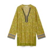 Maliparmi V-ringad Kaftan Skjorta i Lätt Viskos Multicolor, Dam