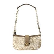 Michael Kors Haircalf Pouchette Crossbody Väska Beige, Dam