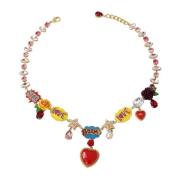 Dolce & Gabbana Kristall Charm Tone Statement Halsband Multicolor, Dam