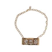 Dolce & Gabbana Kristall Båge Choker Halsband Yellow, Dam