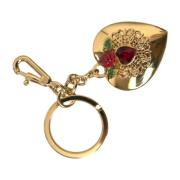 Dolce & Gabbana Blomsterhjärta hänge nyckelring Yellow, Dam