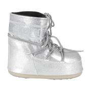 Moon Boot Låg Glitter Vinterstövlar Gray, Dam