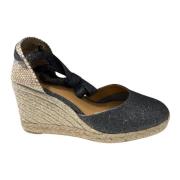 Castañer Carina Wedge Espadrilles med Glitterdetaljer Gray, Dam