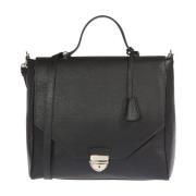 Trussardi Präglad läder axelväska Black, Dam