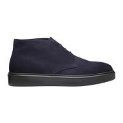 Doucal's Blå mocka ankelboots med sneaker-stil gummiyttersula Blue, He...