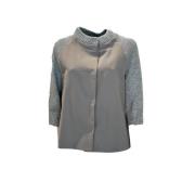 Herno Shantung och Lurex Mini Cape Gray, Dam