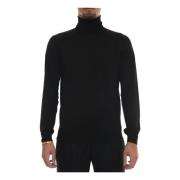 Hindustrie Merinoull V-ringad Pullover Slim Fit Black, Herr