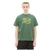 Brain Dead Grafiskt Tryck Bomull T-shirt Green, Herr