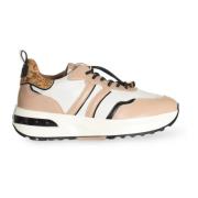 Alviero Martini 1a Classe Nude Sneakers med Geo Classic Print Beige, D...